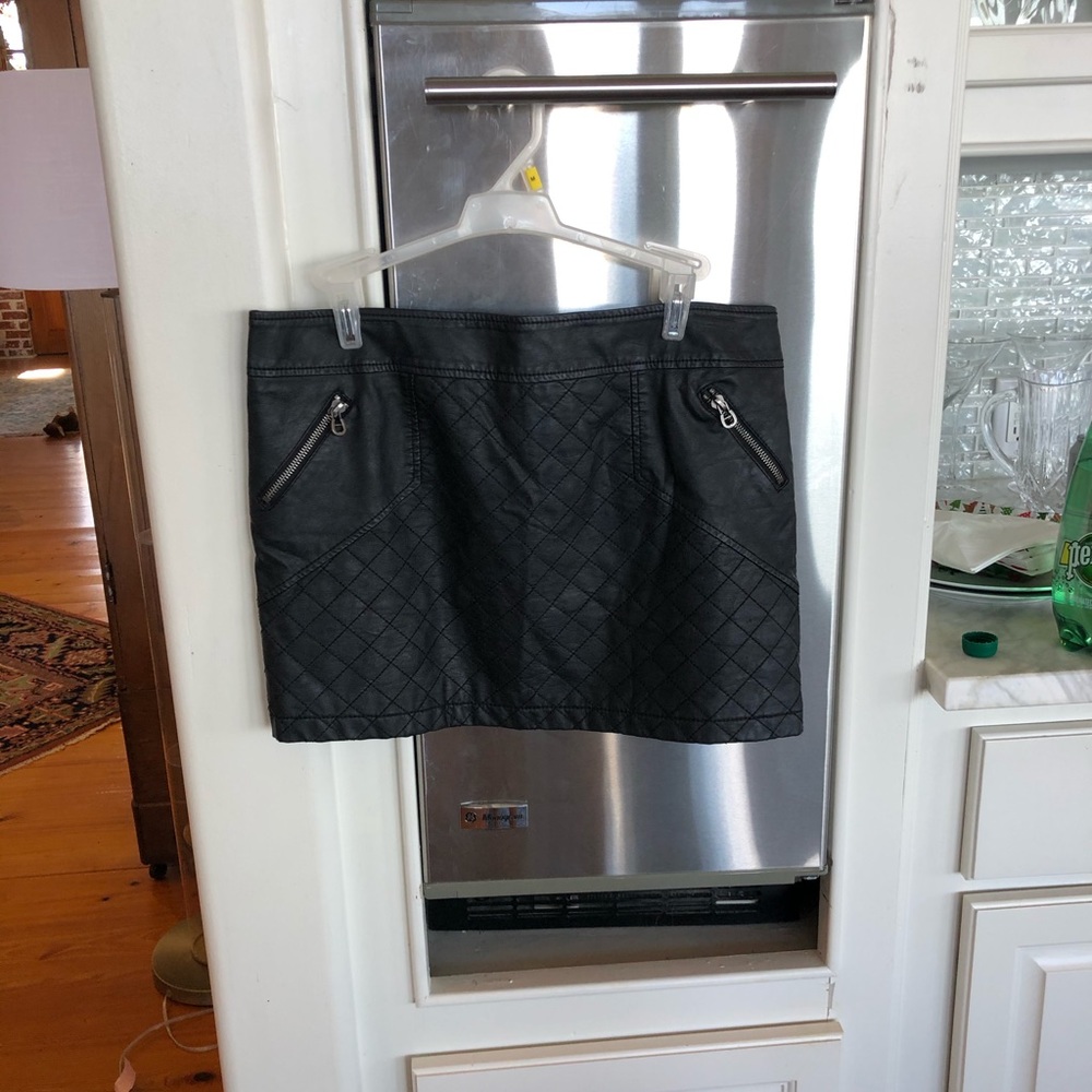 BCBG Generation Black Leather Skirt